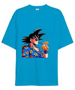 Summer Goku Turkuaz Oversize Unisex Tişört