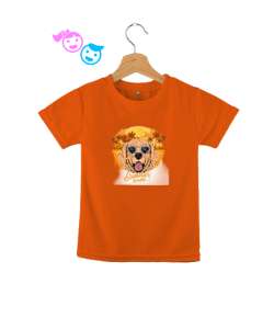 Summer golden köpek baskılı Turuncu Çocuk Unisex