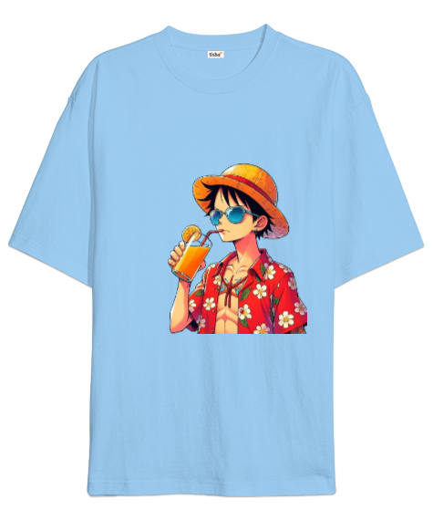 Tisho - Summer Luffy Buz Mavisi Oversize Unisex Tişört