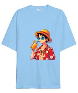 Summer Luffy Buz Mavisi Oversize Unisex Tişört