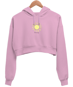 Sunny Kadın Crop Hoodie Kapüşonlu Sweatshirt