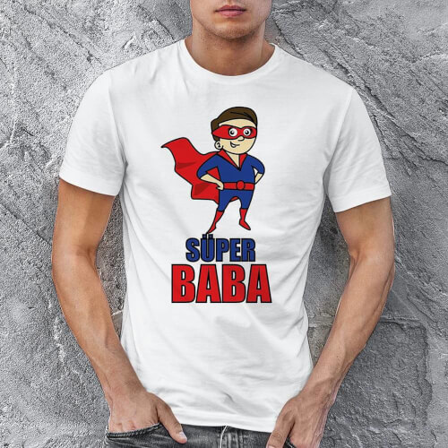 Süper Baba Erkek Tişört - Tekli Kombin