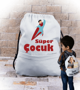 SÜPER ÇOCUK Büzgülü Çocuk Sırt Çantası