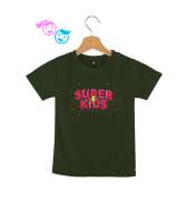 Süper Çocuk - Süper Kid Haki Yeşili Çocuk Unisex - Thumbnail