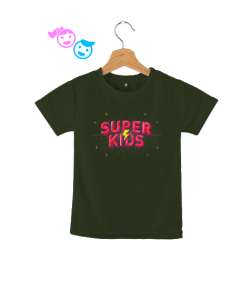 Süper Çocuk - Süper Kid Haki Yeşili Çocuk Unisex