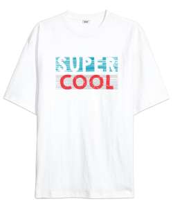 Super Cool Beyaz Oversize Unisex Tişört