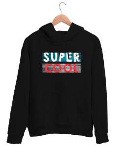 Super Cool Siyah Unisex Kapşonlu Sweatshirt