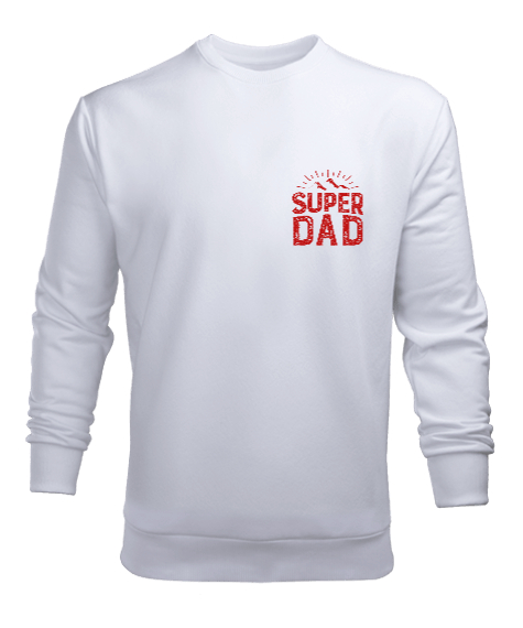 Tisho - super dad Beyaz Erkek Sweatshirt