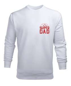 super dad Beyaz Erkek Sweatshirt