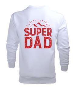 super dad Beyaz Erkek Sweatshirt