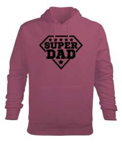 Super Dad - Süper Baba Gül Kurusu Erkek Kapüşonlu Hoodie Sweatshirt