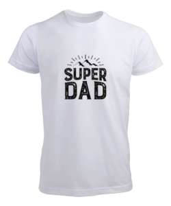 Super Dad - Süper Baba, Kamp Babalar Günü Tasarımı Beyaz Erkek Tişört