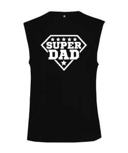 Super Dad - Süper Baba Siyah Kesik Kol Unisex Tişört