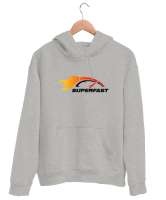 Süper Hızlı - Super Fast - Gösterge Gri Unisex Kapşonlu Sweatshirt - Thumbnail