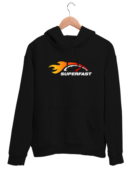 Tisho - Süper Hızlı - Super Fast - Gösterge Siyah Unisex Kapşonlu Sweatshirt