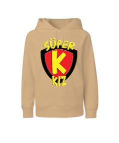 Süper kız baskılı kız Çocuk Unisex Hoodie Kapüşonlu