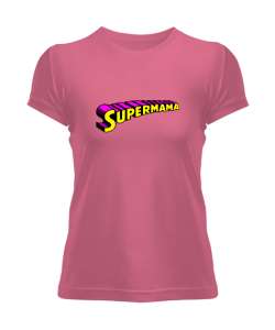 Supermama - Süper Anne V2 Pembe Kadın Tişört