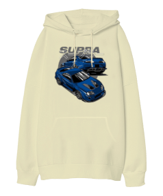 Supra Tasarım Baskılı Oversize Unisex Kapüşonlu Sweatshirt