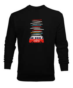 Surfing Siyah Erkek Sweatshirt