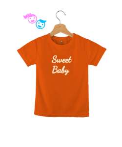 Sweet Baby Baskılı Turuncu Çocuk Unisex