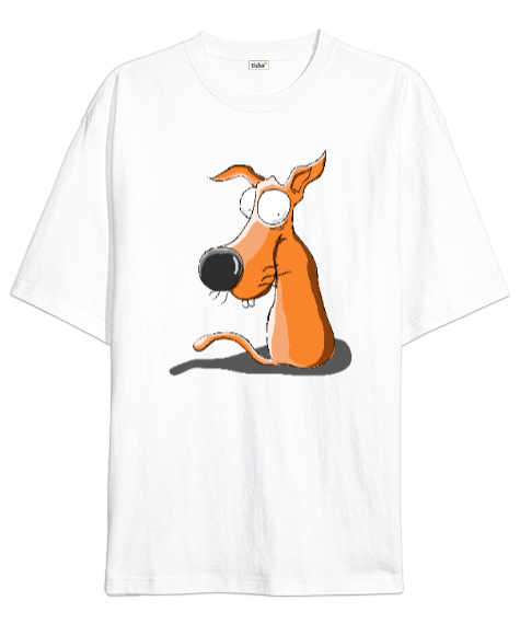 Sweet Dog - Sevimli Köpek Beyaz Oversize Unisex Tişört