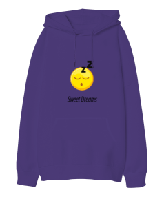 Sweet Dreams yazılı Oversize Unisex Kapüşonlu Sweatshirt