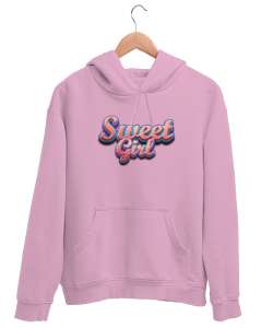 Sweet Girl - Tatlı - Şirin Pembe Unisex Kapşonlu Sweatshirt