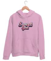 Sweet Girl - Tatlı - Şirin Pembe Unisex Kapşonlu Sweatshirt - Thumbnail