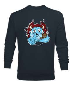 Sweet Monster - Sevimli Canavar Füme Erkek Sweatshirt