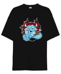 Sweet Monster - Sevimli Canavar Siyah Oversize Unisex Tişört