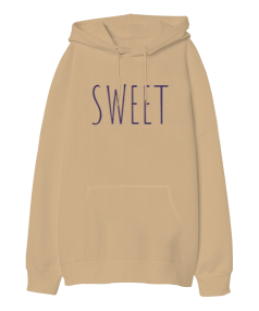 SWEET Oversize Unisex Kapüşonlu Sweatshirt