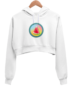 sweet slice Kadın Crop Hoodie Kapüşonlu Sweatshirt