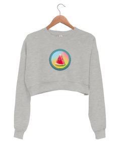 sweet slice Kadın Crop Sweatshirt