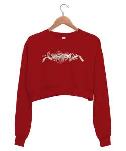 Sweetheart - Sen Benim Kalbimsin Kırmızı Kadın Crop Sweatshirt