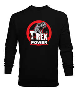 T-Rex Power Siyah Erkek Sweatshirt