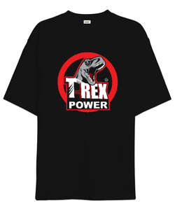 T-Rex Power Siyah Oversize Unisex Tişört