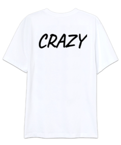 T-shirt with crazy face on the back and a great face on the front Oversize Unisex Tişört