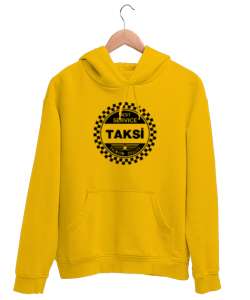 Taksi Servisi - Şoför Sarı Unisex Kapşonlu Sweatshirt