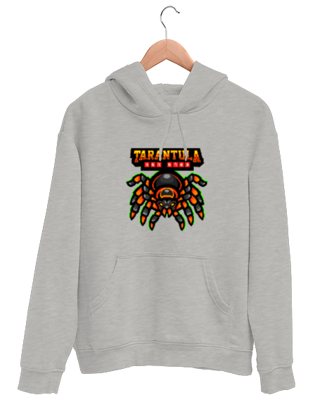 Tisho - Tarantula Red Knee - Örümcek Gri Unisex Kapşonlu Sweatshirt