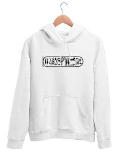 Tarihi Hiyeroglif Yazı Beyaz Unisex Kapşonlu Sweatshirt