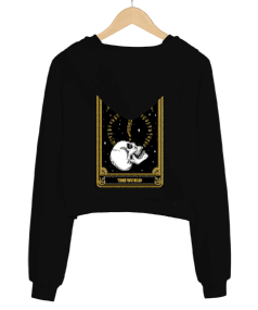 Tarot Cards The World Kadın Crop Hoodie Kapüşonlu Sweatshirt