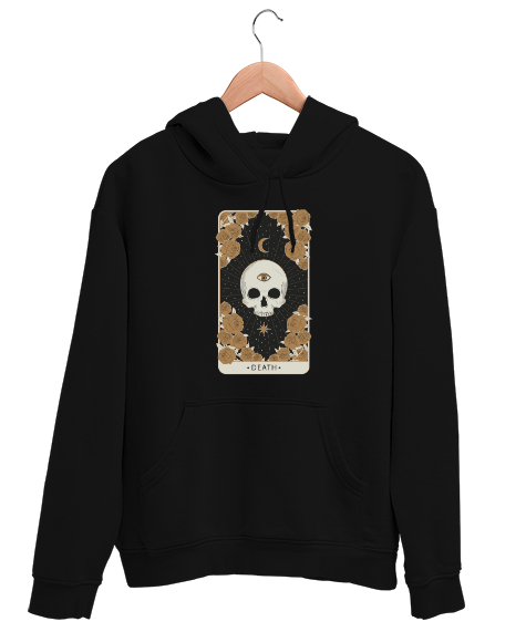 Tisho - Tarot Kart - Death Siyah Unisex Kapşonlu Sweatshirt