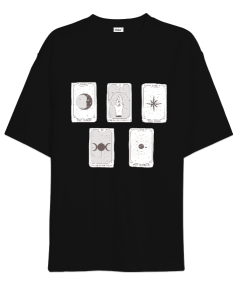 Tarot kartları Oversize Unisex Tişört