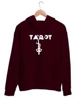 Tarot - Ters Asılı Kukla Bordo Unisex Kapşonlu Sweatshirt - Thumbnail