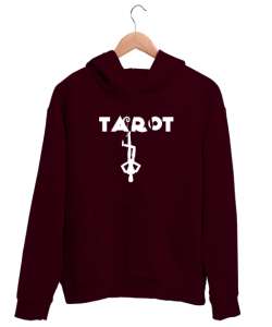 Tarot - Ters Asılı Kukla Bordo Unisex Kapşonlu Sweatshirt