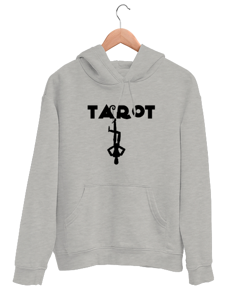 Tisho - Tarot - Ters Asılı Kukla Gri Unisex Kapşonlu Sweatshirt