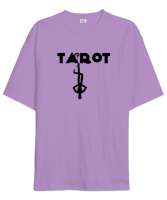 Tarot - Ters Asılı Kukla Lila Oversize Unisex Tişört - Thumbnail