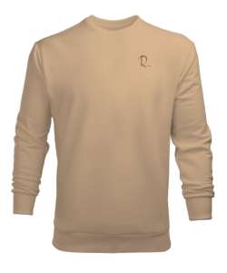 Tasarım perisi R harfi Camel Erkek Sweatshirt