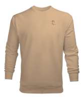 Tasarım perisi R harfi Camel Erkek Sweatshirt - Thumbnail