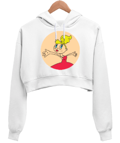 Tatlı Kız Kadın Crop Hoodie Kapüşonlu Sweatshirt